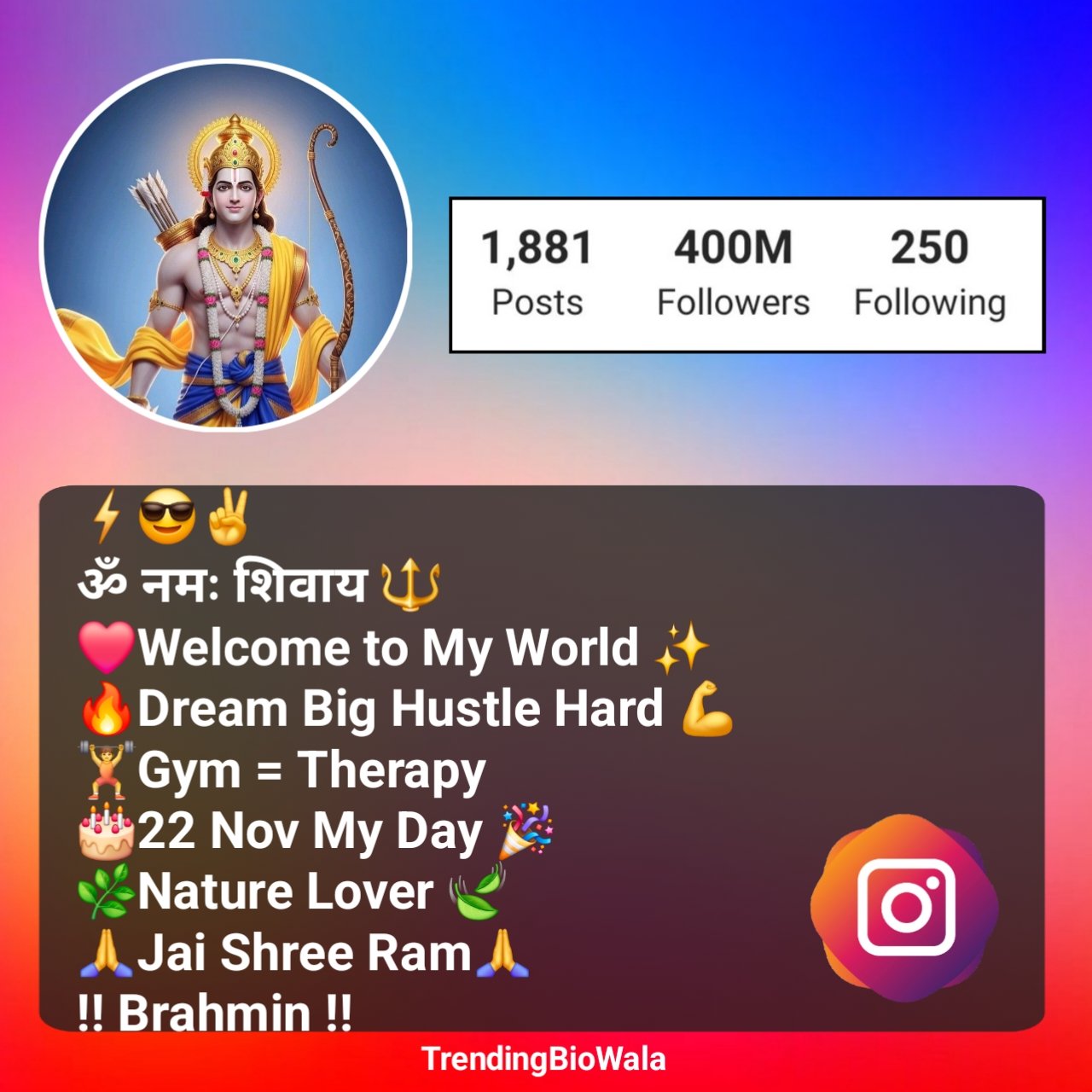 Instagram Bio For Jai Shree Ram