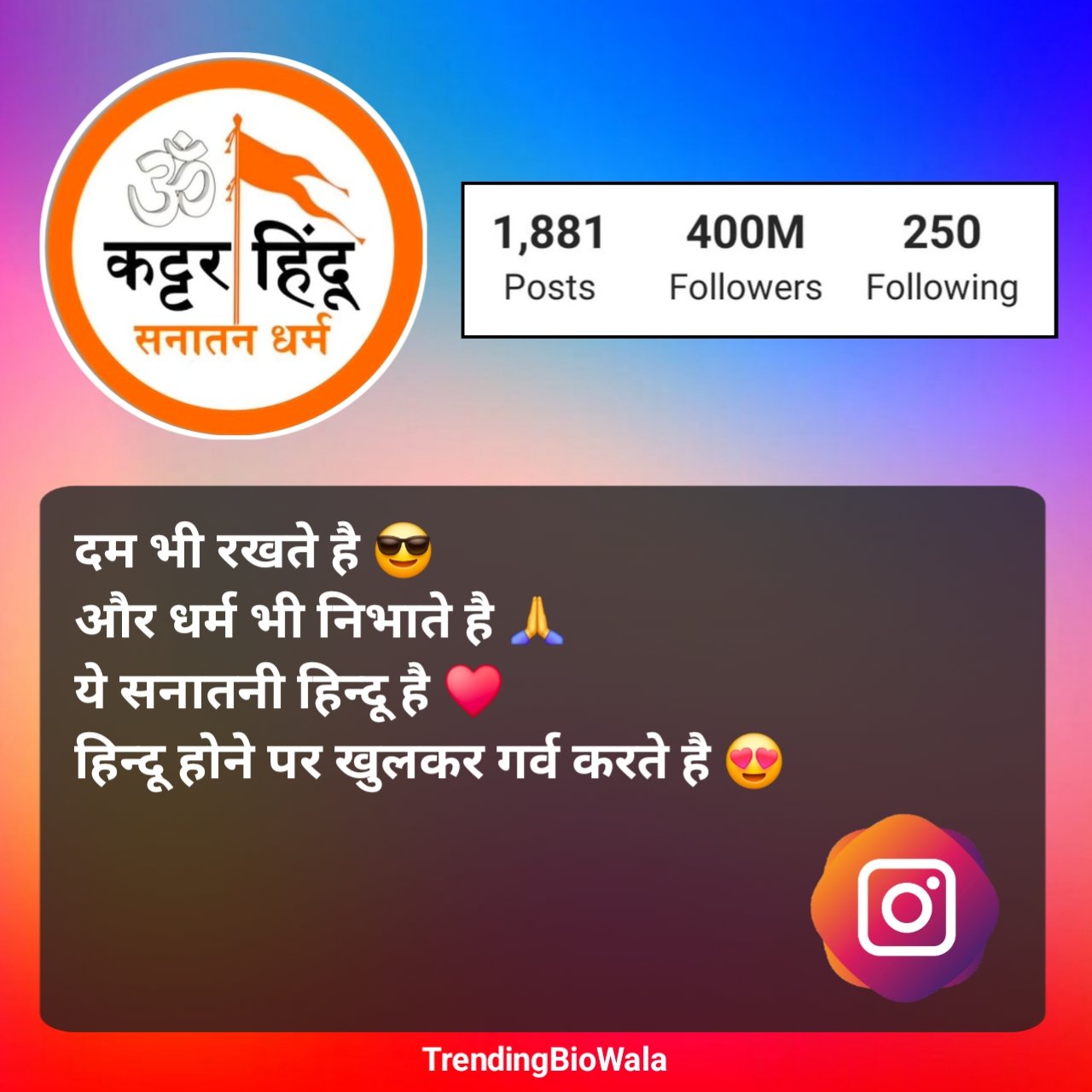 Sanatani Hindu Bio For Instagram