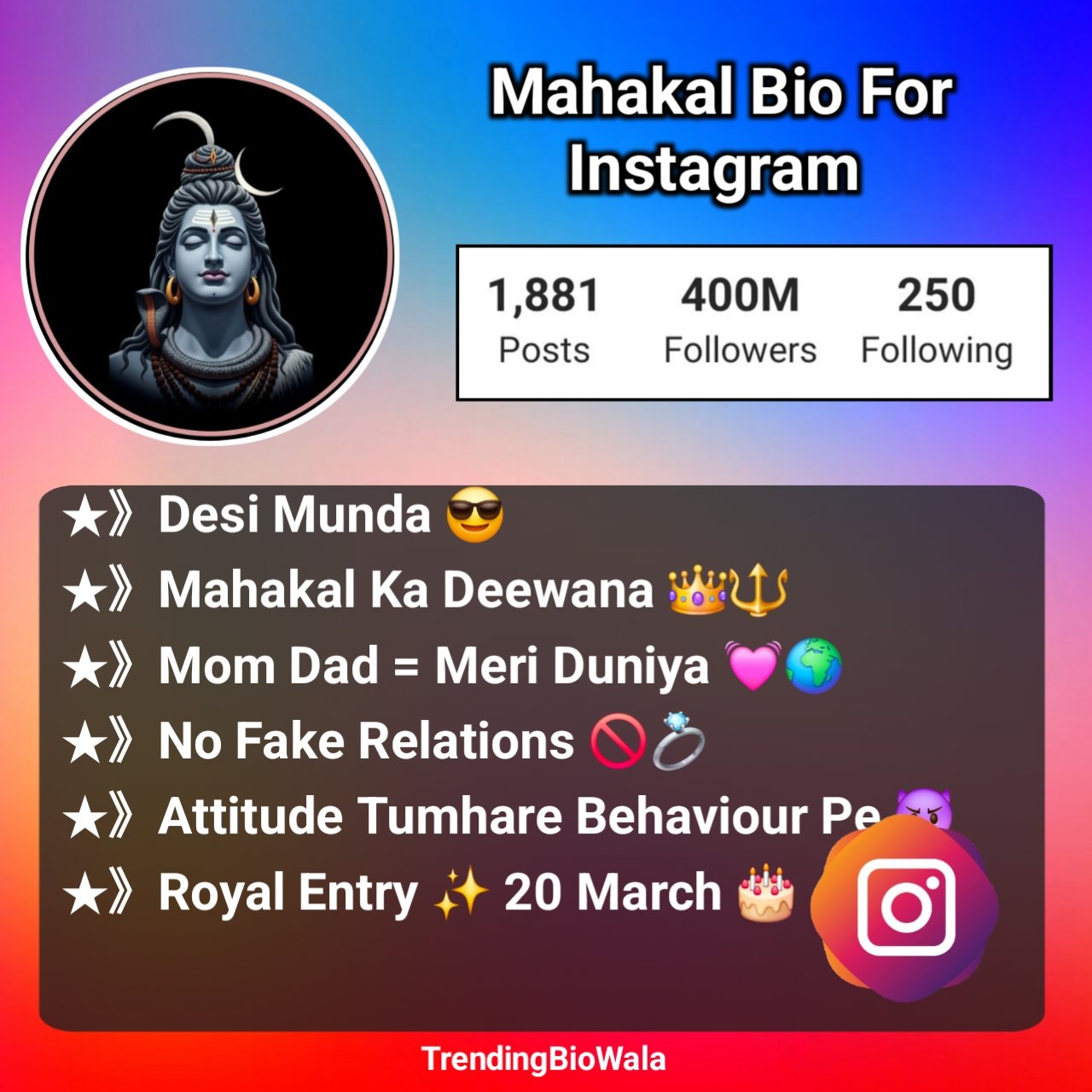 Mahakal Bio For Instagram