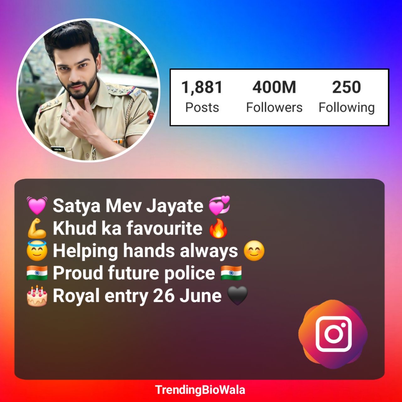 Police Bio For Instagram With Emoji