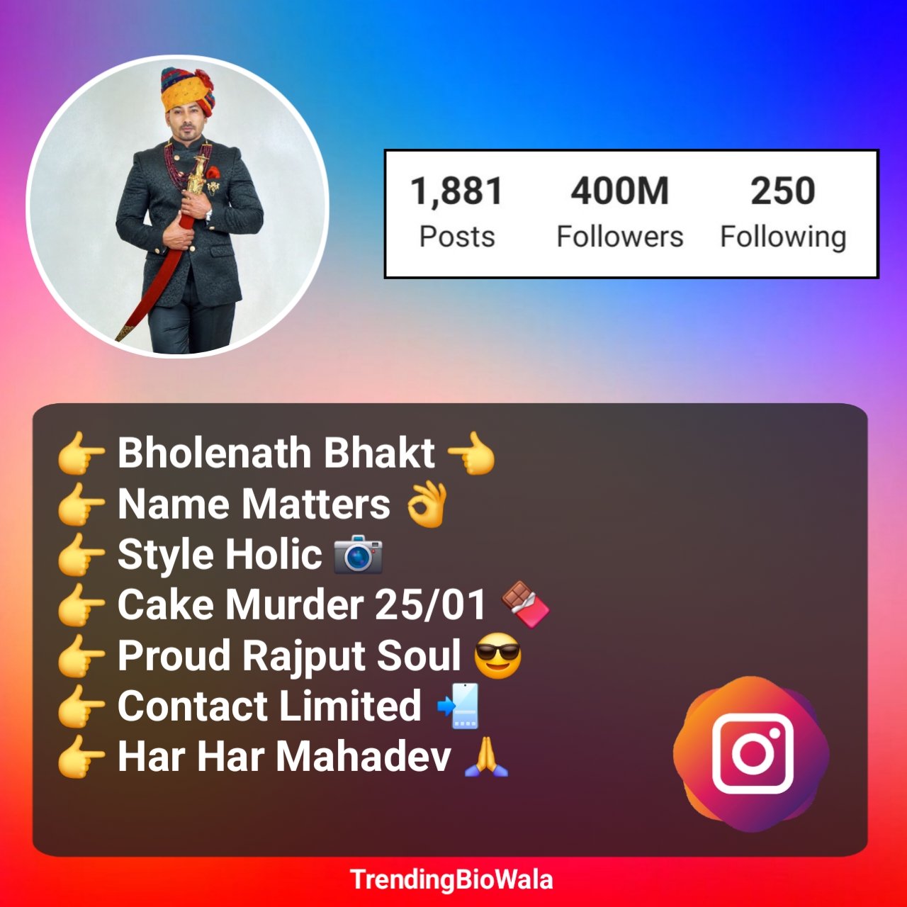 क्षत्रिय Rajput Bio For Instagram