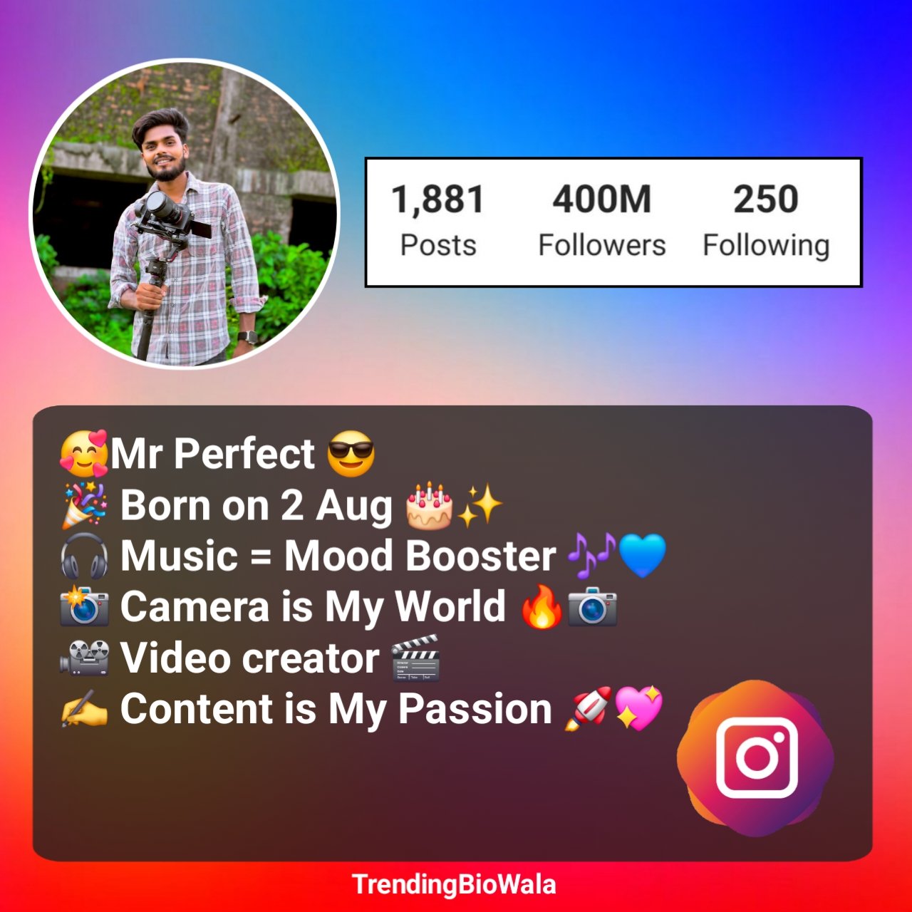 Video Creator Bio For Instagram