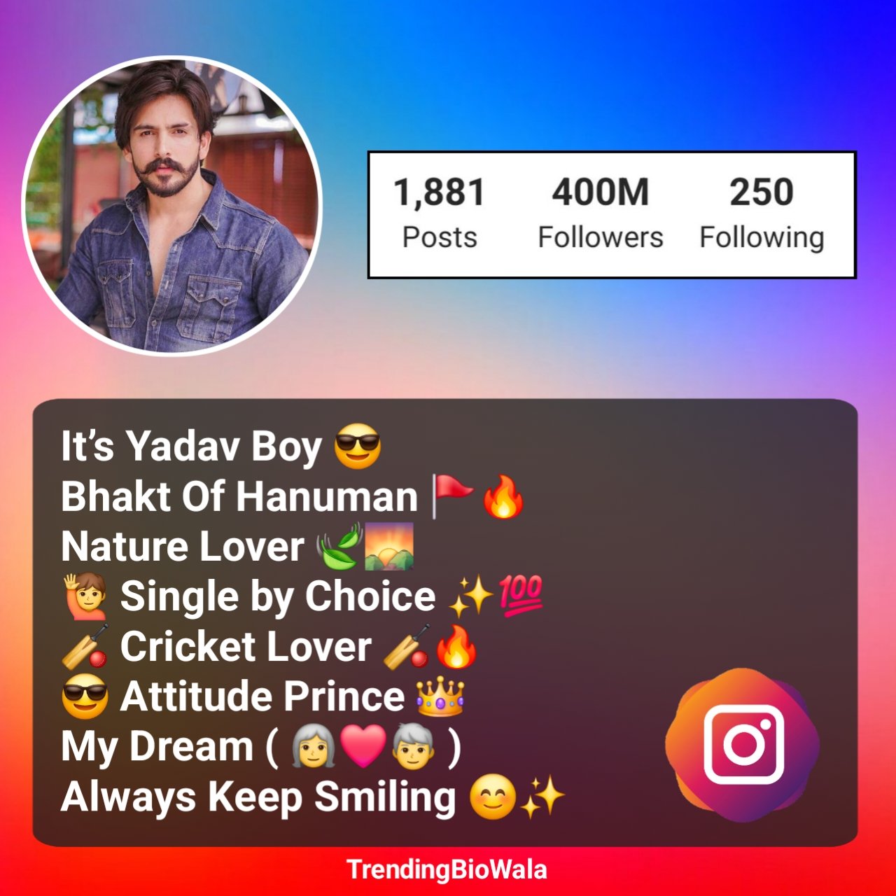 Yadav Bio For Instagram