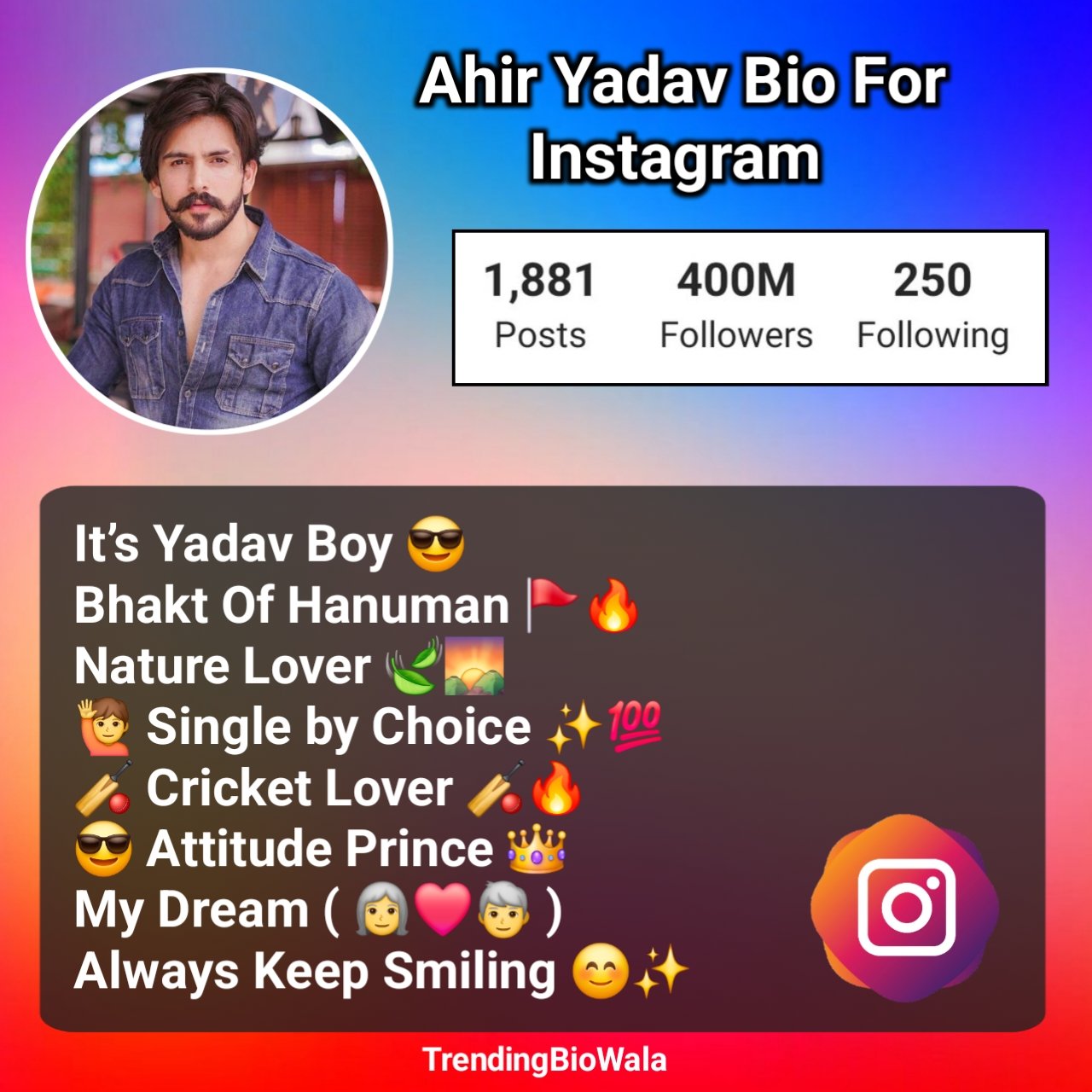 Yadav Bio For Instagram